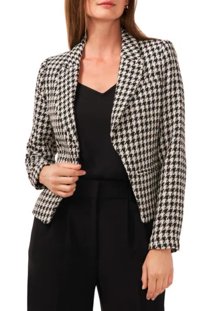 Halogenr Halogen(r) Houndstooth Crop Blazer In Black