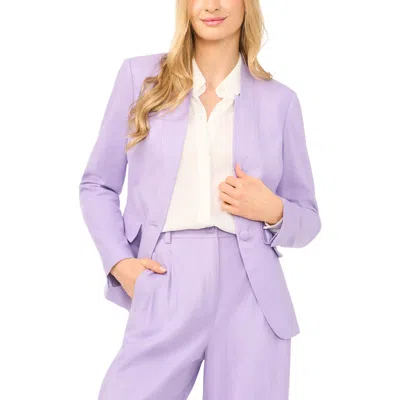 Halogenr Halogen(r) Inverted Lapel Linen Blend Blazer In Purple