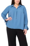 Halogenr Halogen(r) Johnny Collar Top In Blue