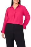 Halogenr Halogen(r) Split Cuff Button-up Top In Red