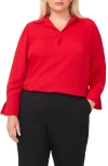 Halogenr Halogen(r) Johnny Collar Top In Ultra Red
