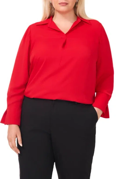 Halogenr Halogen(r) Johnny Collar Top In Ultra Red