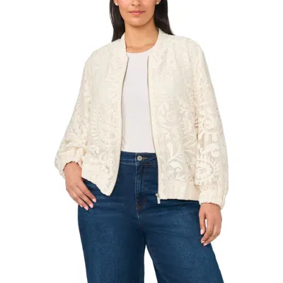 Halogenr Halogen(r) Lace Bomber Jacket In White