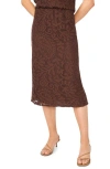Halogenr Halogen(r) Lace Pull-on Midi Skirt In Brown