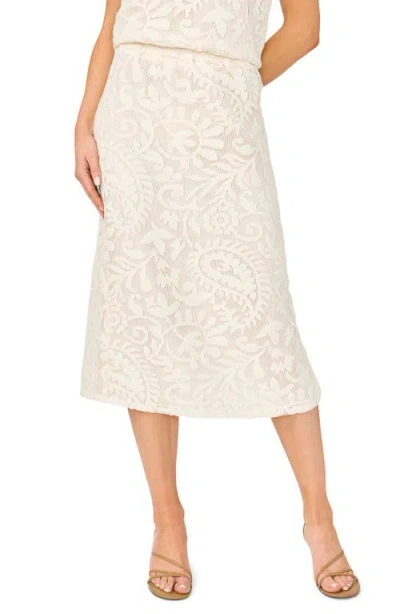 Halogenr Halogen(r) Lace Pull-on Midi Skirt In Neutral