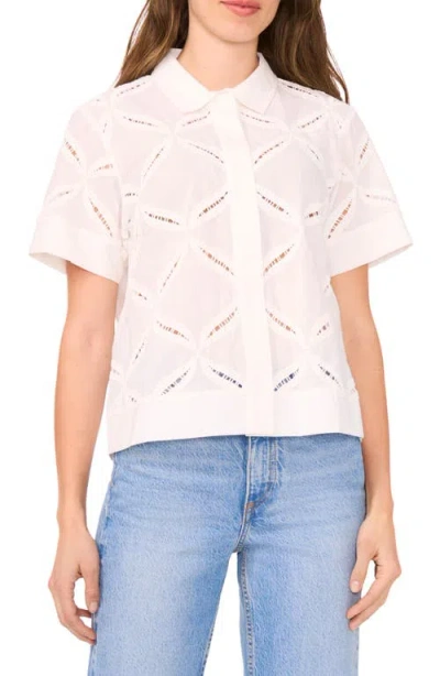 Halogenr Halogen(r) Ladder Stitch Accent Cotton Button-up Shirt