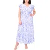 Halogenr Halogen(r) Lawn Print Flutter Sleeve Maxi Dress