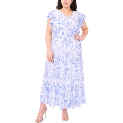 Halogenr Halogen(r) Lawn Print Flutter Sleeve Maxi Dress