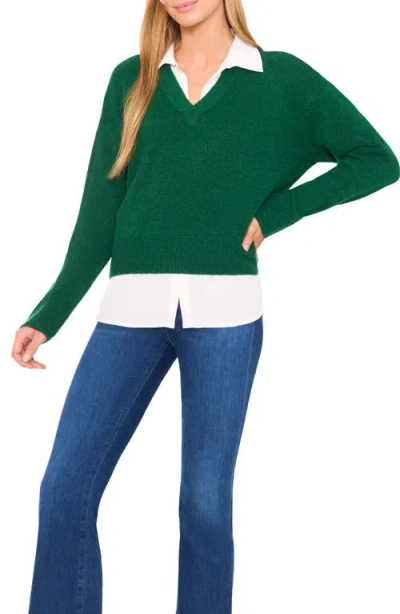 Halogenr Halogen(r) Layered Look Sweater In Green