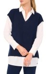 Halogenr Halogen(r) Layered Look Sweater Vest In Classic Navy Blue