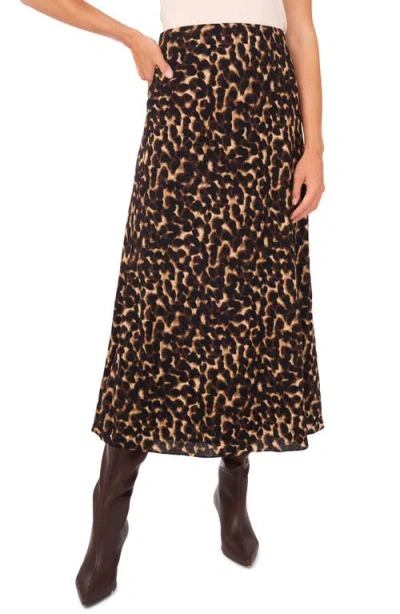 Halogenr Halogen(r) Leopard Print Brushed Pull-on Maxi Skirt In Brown