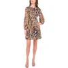 Halogenr Halogen(r) Long Sleeve Belted A-line Dress In Multi