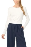 Halogenr Halogen(r) Long Sleeve Ponte Top In White