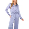 Halogenr Halogen(r) Long Sleeve Tie Front Shirt In Blue