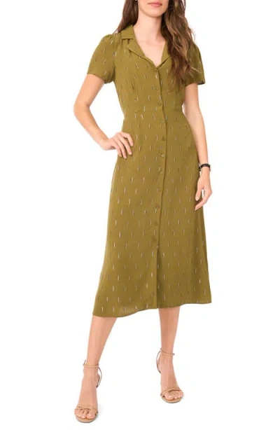 Halogenr Halogen(r) Metallic Accent Tie Back Midi Shirtdress