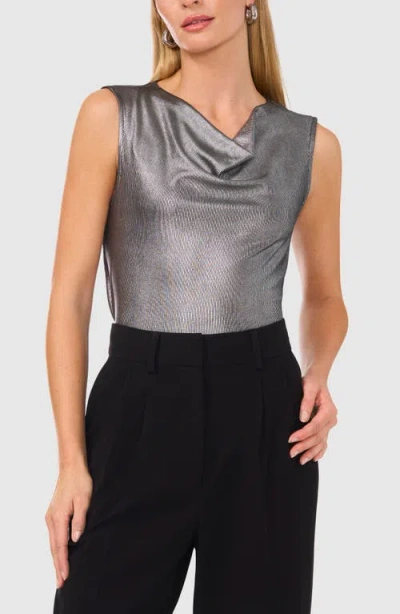 Halogenr Halogen(r) Metallic Cowl Neck Sleeveless Top In Black