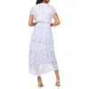 Halogenr Halogen(r) Metallic Floral Flutter Sleeve Maxi Dress In Rainwashed