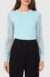Halogenr Halogen(r) Mix Media Sweater In Iced Aqua