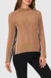 Halogenr Halogen(r) Mixed Cable Mock Neck Sweater In Amphora Brown