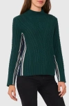 Halogenr Halogen(r) Mixed Cable Mock Neck Sweater In June Bug Green