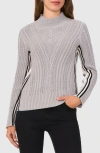 Halogenr Halogen(r) Mixed Cable Mock Neck Sweater In Light Heather Grey