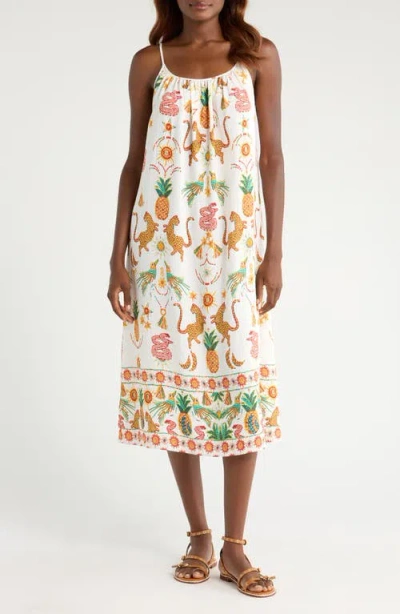 Halogenr Halogen(r) Mixed Print Sleeveless Maxi Dress In White