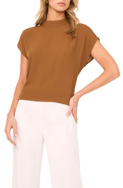 Halogenr Halogen(r) Mock Neck Cap Sleeve Shell