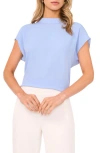 Halogenr Halogen(r) Mock Neck Cap Sleeve Shell In Blue