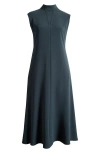 Halogenr Halogen(r) Mock Neck Dress In Forest River Blue