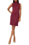 Halogenr Halogen(r) Mock Neck Sleeveless Dress In Burgundy