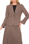 Halogenr Halogen(r) One-button Tweed Knit Blazer In Brown