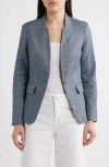 Halogenr Halogen(r) One-button Blazer In Gray