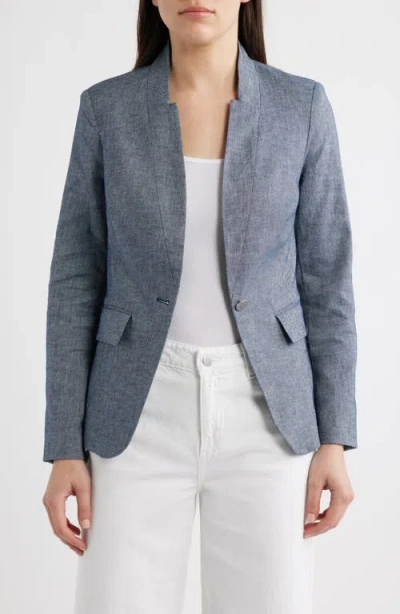 Halogenr Halogen(r) One-button Blazer In Gray