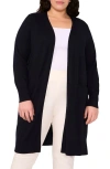Halogenr Halogen(r) Open Front Longline Cardigan In Blue