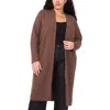 Halogenr Halogen(r) Open Front Longline Cardigan In Brown