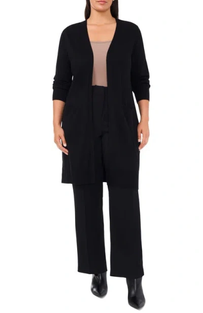 Halogenr Halogen(r) Open Front Longline Cardigan In Rich Black