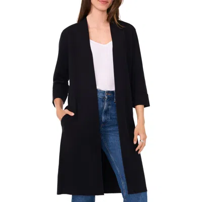 Halogenr Halogen(r) Open Front Longline Cardigan In Rich Black