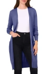 Halogenr Halogen(r) Open Front Longline Cardigan In Vintage Indigo Blue