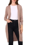Halogenr Halogen(r) Open Front Longline Cardigan In Warm Ash Brown