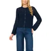 Halogenr Halogen(r) Open Stitch Button Front Cardigan In Blue
