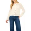Halogenr Halogen(r) Open Stitch Button Front Cardigan In Multi