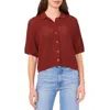 Halogenr Halogen(r) Open Stitch Button-up Polo Sweater
