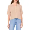Halogenr Halogen(r) Open Stitch Button-up Polo Sweater
