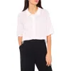 Halogenr Halogen(r) Open Stitch Button-up Polo Sweater In Bright White