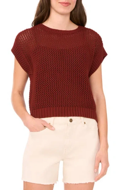 Halogenr Halogen(r) Open Stitch Cotton Crop Sweater Vest