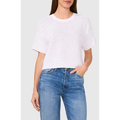 Halogenr Halogen(r) Open Stitch Crewneck Sweater In Bright White