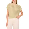 Halogenr Halogen(r) Open Stitch Short Sleeve Sweater In Soft Sage