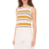 Halogenr Halogen(r) Open Stitch Sleeveless Sweater In Aztec New Ivory White