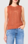 Halogenr Halogen(r) Open Stitch Sleeveless Sweater In Baked Clay