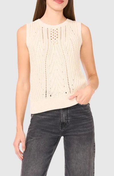 Halogenr Halogen(r) Open Stitch Sleeveless Sweater In Turtle Dove